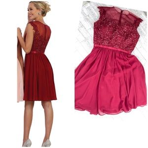 May Queen Formal Short Beaded Designer Dress, 10